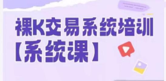 【裸k哥】《裸K交易系统培训 58节系统课》网盘课程下载